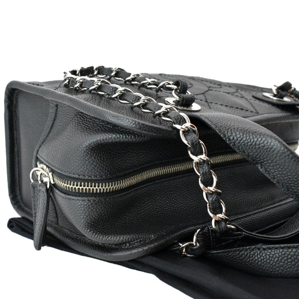 CHANEL Deauville Small Shopping Leather Tote Bag Black