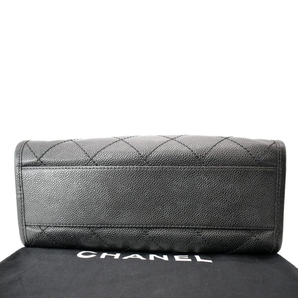 CHANEL Deauville Small Shopping Leather Tote Bag Black