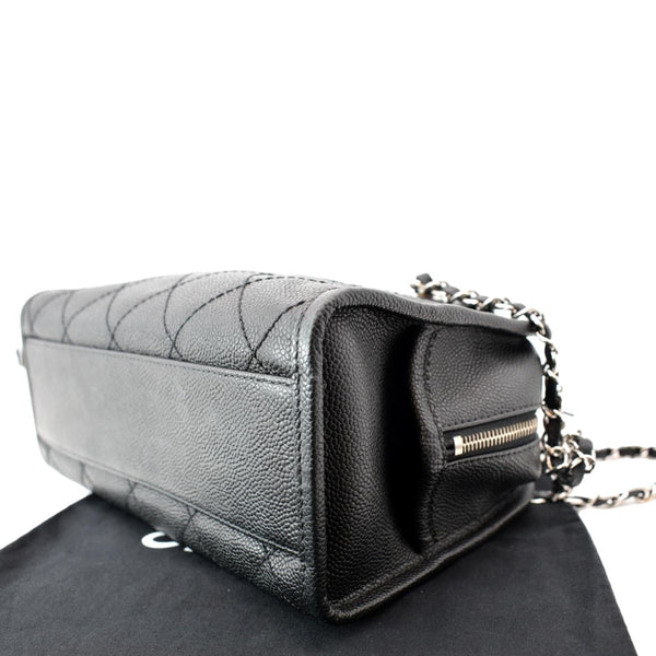 CHANEL Deauville Small Shopping Leather Tote Bag Black