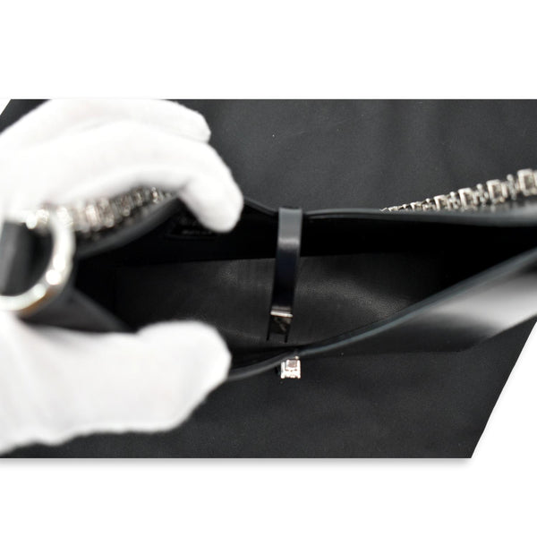 GIVENCHY Mini Cut Out Leather Shoulder Bag Black