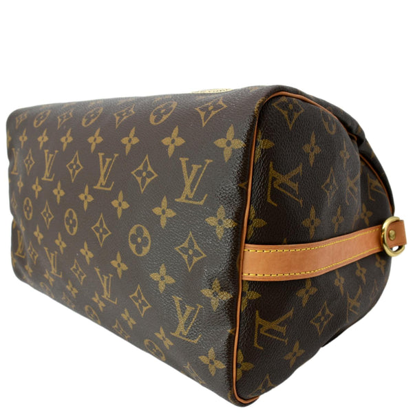 LOUIS VUITTON Speedy Bandouliere 30 World Tour Monogram Canvas Satchel Brown