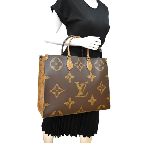 LOUIS VUITTON Onthego GM Giant Monogram Canvas Tote Shoulder Bag Brown - Hot Deals