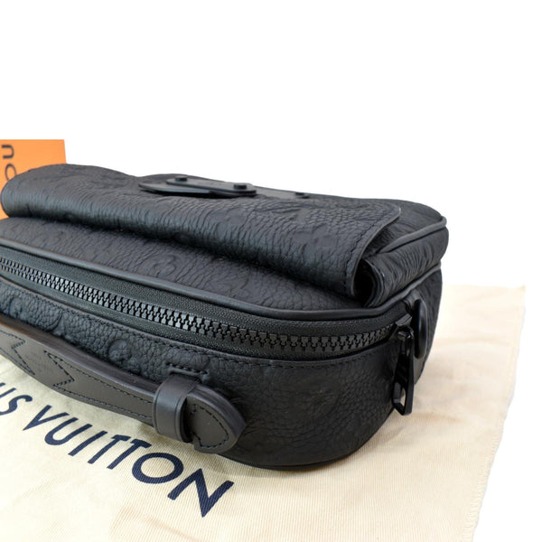 LOUIS VUITTON S-Lock Monogram Leather Crossbody Bag Black