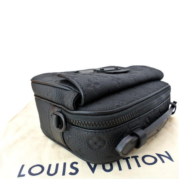 LOUIS VUITTON S-Lock Monogram Leather Crossbody Bag Black