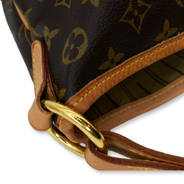 LOUIS VUITTON Delightful MM Monogram Canvas Hobo Bag Brown