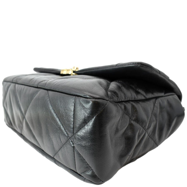 CHANEL 19 Large Flap Quilted Lambskin Leather Shoulder Bag Black - Hot Deals