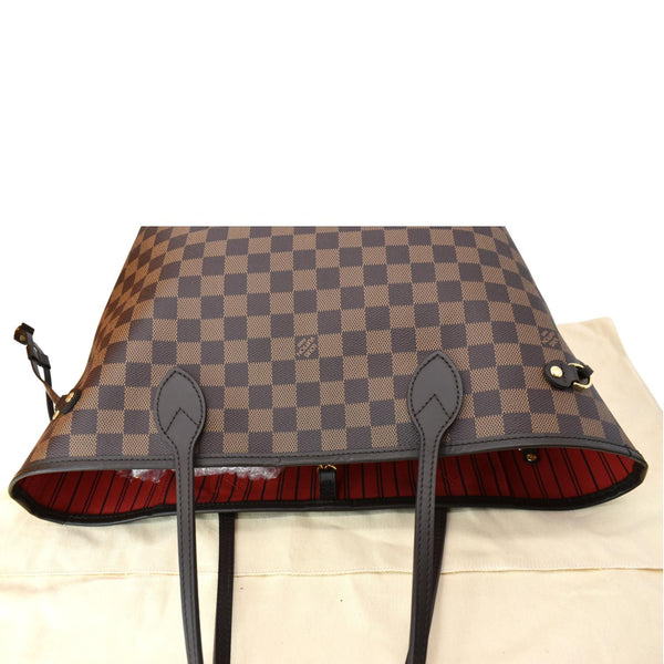 LOUIS VUITTON Neverfull MM Damier Ebene Tote Bag Brown