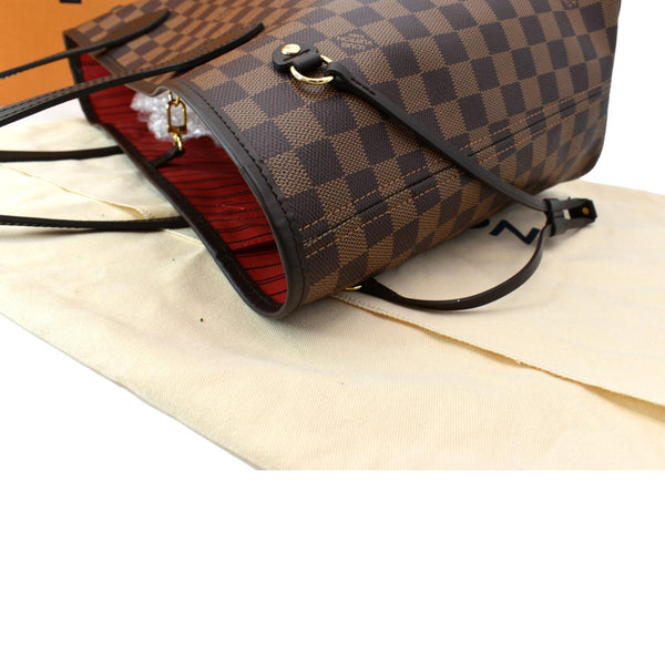 LOUIS VUITTON Neverfull MM Damier Ebene Tote Bag Brown