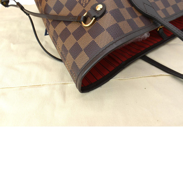 LOUIS VUITTON Neverfull MM Damier Ebene Tote Bag Brown