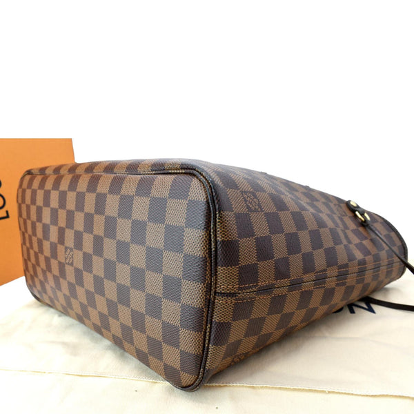 LOUIS VUITTON Neverfull MM Damier Ebene Tote Bag Brown