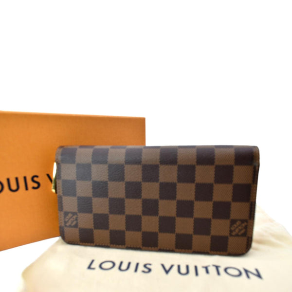 LOUIS VUITTON Damier Ebene Zippy Long Wallet Brown