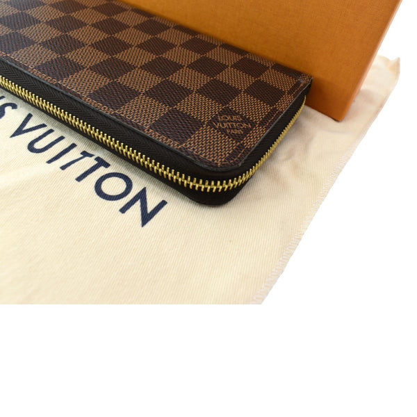 LOUIS VUITTON Damier Ebene Zippy Long Wallet Brown
