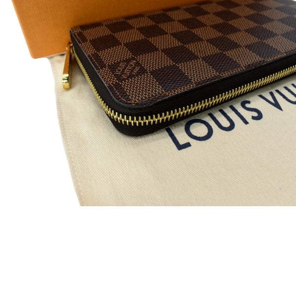 LOUIS VUITTON Damier Ebene Zippy Long Wallet Brown
