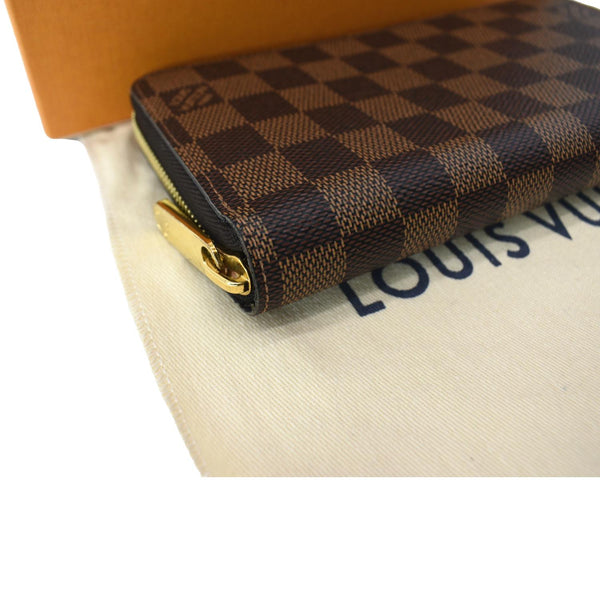 LOUIS VUITTON Damier Ebene Zippy Long Wallet Brown