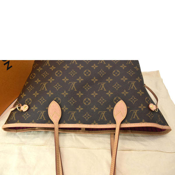 LOUIS VUITTON Neverfull MM Monogram Canvas Tote Bag Brown