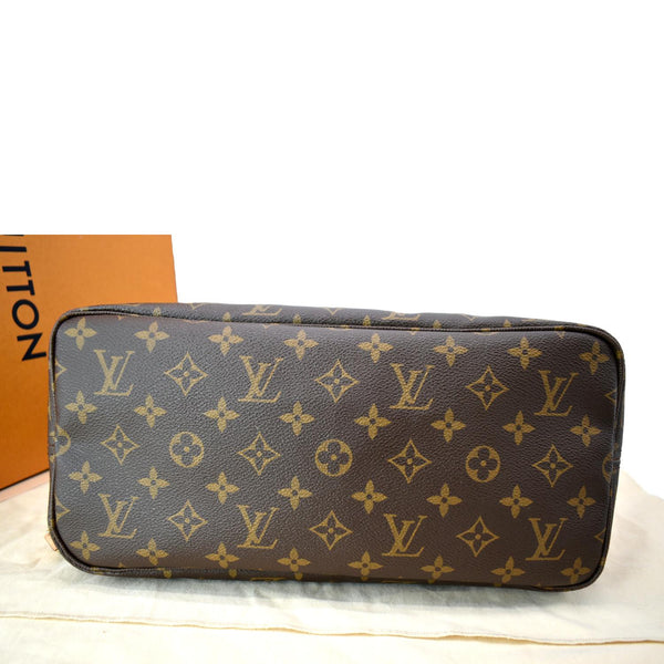 LOUIS VUITTON Neverfull MM Monogram Canvas Tote Bag Brown