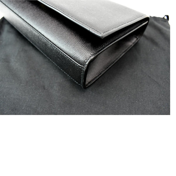 YVES SAINT LAURENT Kate Leather Gold Chain Clutch Crossbody Bag Black