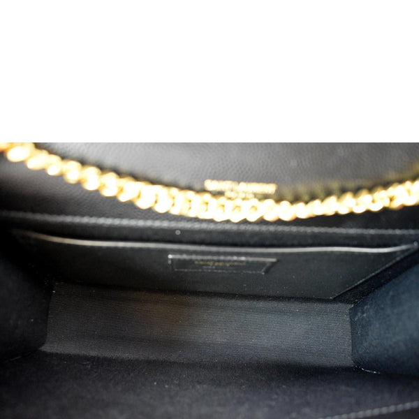 YVES SAINT LAURENT Kate Leather Gold Chain Clutch Crossbody Bag Black