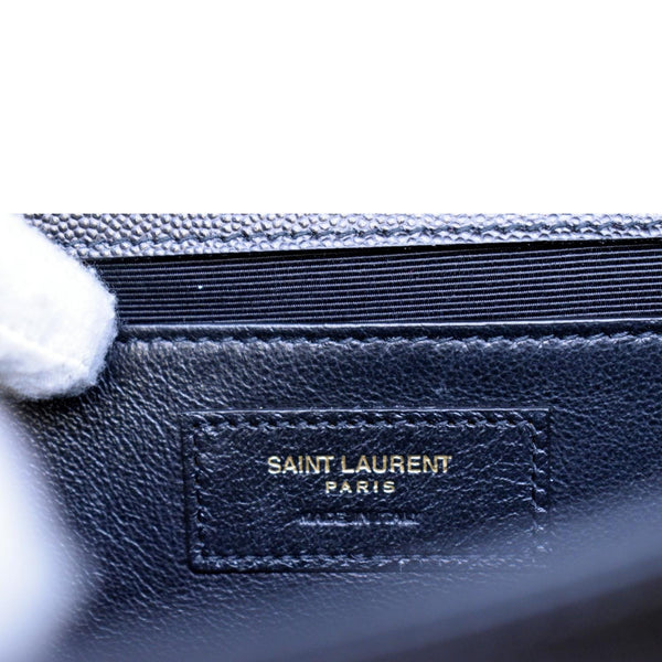 YVES SAINT LAURENT Kate Leather Gold Chain Clutch Crossbody Bag Black