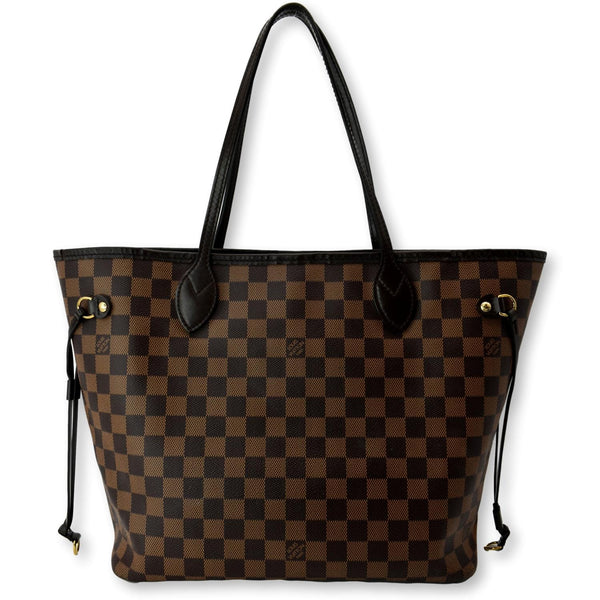 LOUIS VUITTON Neverfull MM Damier Ebene Shoulder Bag Brown