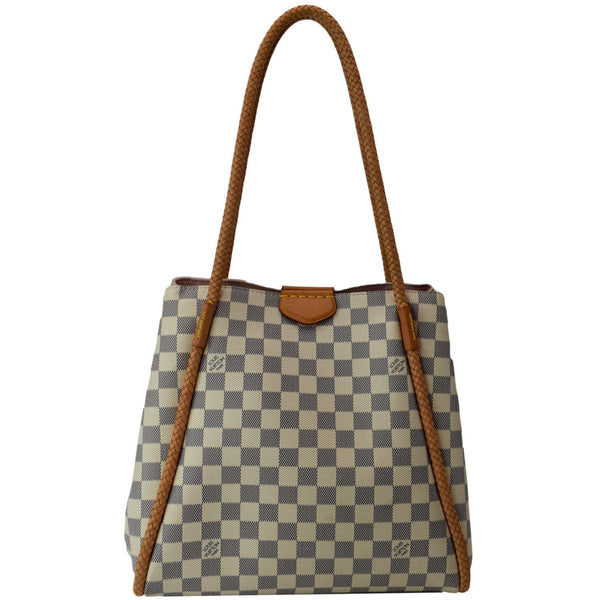 LOUIS VUITTON Propriano Damier Azur Tote Shoulder Bag White