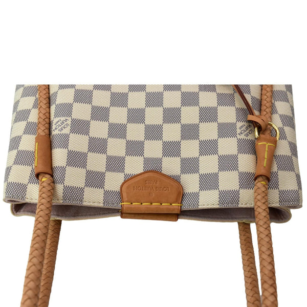 LOUIS VUITTON Propriano Damier Azur Tote Shoulder Bag White