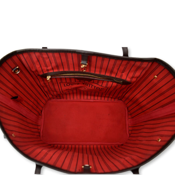 LOUIS VUITTON Neverfull MM Damier Ebene Shoulder Bag Brown