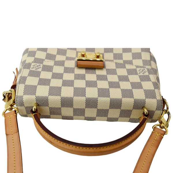 LOUIS VUITTON Croisette Damier Azur Satchel Crossbody Bag White