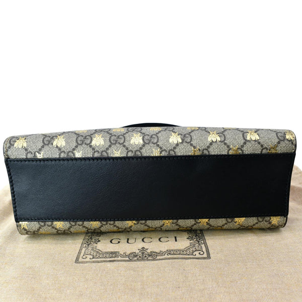 Gucci Ophidia Bees Padlock Small GG Supreme Canvas Tote Bag Beige 498156