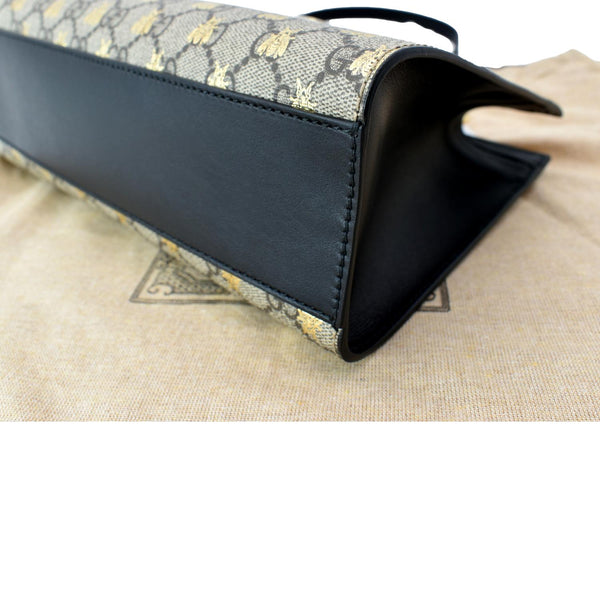 Gucci Ophidia Bees Padlock Small GG Supreme Canvas Tote Bag Beige 498156