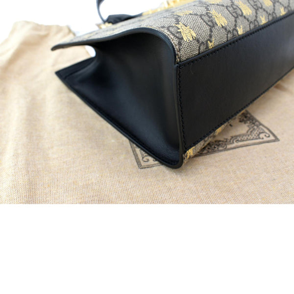Gucci Ophidia Bees Padlock Small GG Supreme Canvas Tote Bag Beige 498156