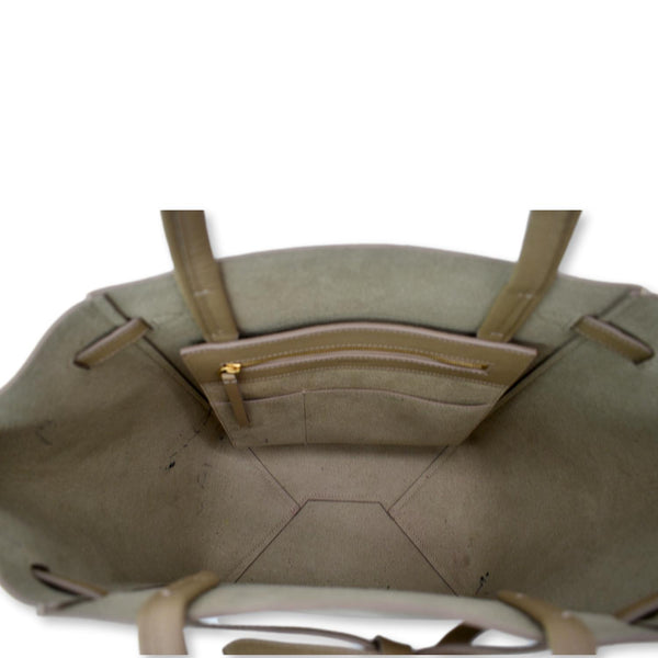 CELINE Cabas Phantom Grained Calfskin Leather Tote Bag Taupe