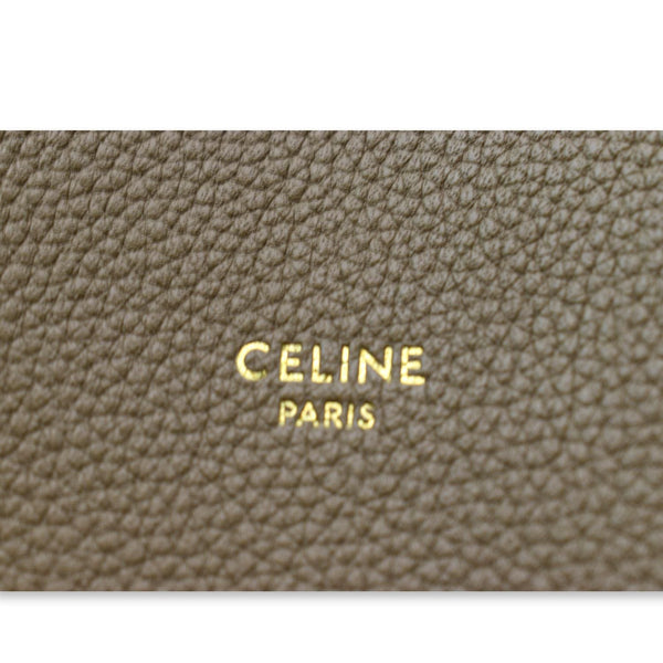 CELINE Cabas Phantom Grained Calfskin Leather Tote Bag Taupe