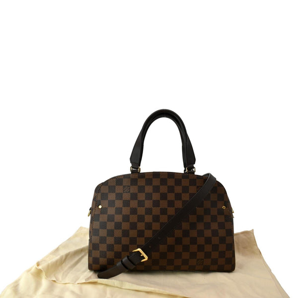 LOUIS VUITTON Kensington Bowling Damier Ebene Satchel Bag Brown
