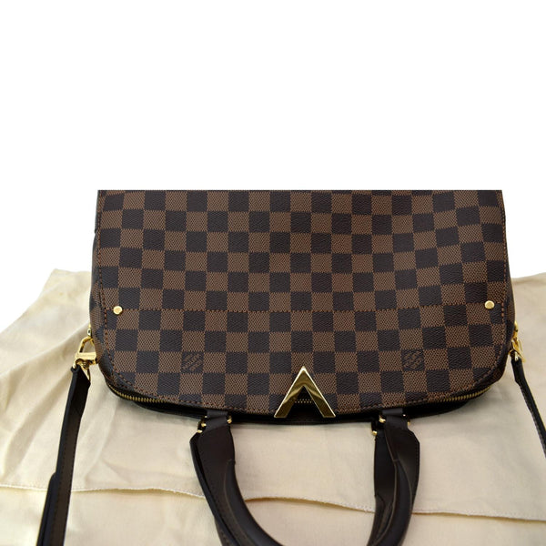 LOUIS VUITTON Kensington Bowling Damier Ebene Satchel Bag Brown
