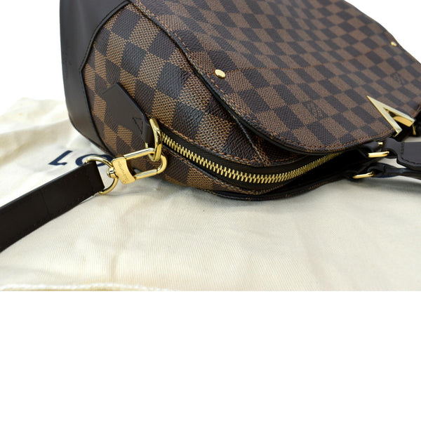 LOUIS VUITTON Kensington Bowling Damier Ebene Satchel Bag Brown
