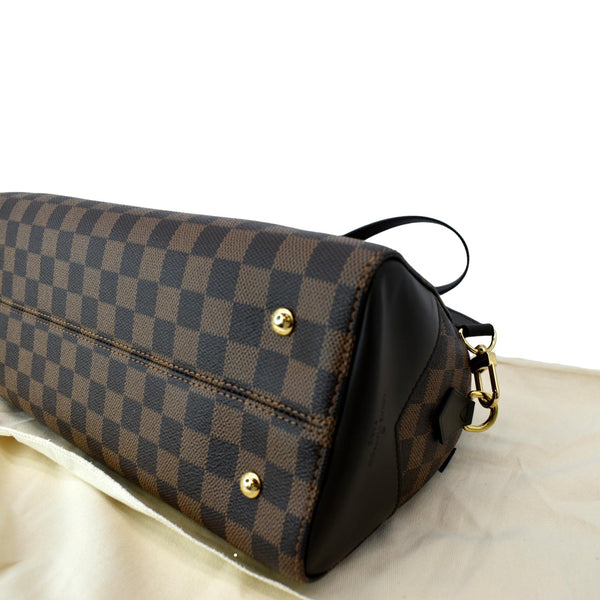 LOUIS VUITTON Kensington Bowling Damier Ebene Satchel Bag Brown