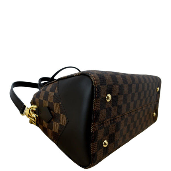 LOUIS VUITTON Kensington Bowling Damier Ebene Satchel Bag Brown