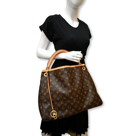 LOUIS VUITTON Artsy MM Monogram Canvas Hobo Bag Brown