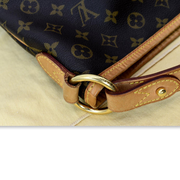 LOUIS VUITTON Delightful MM Monogram Canvas Hobo Bag Brown