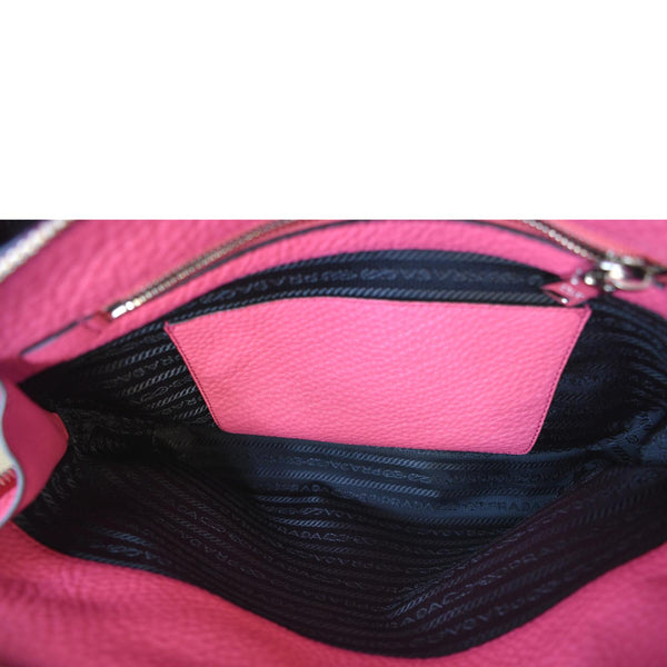 PRADA Zip Around Convertible Leather Tote Shoulder Bag Pink