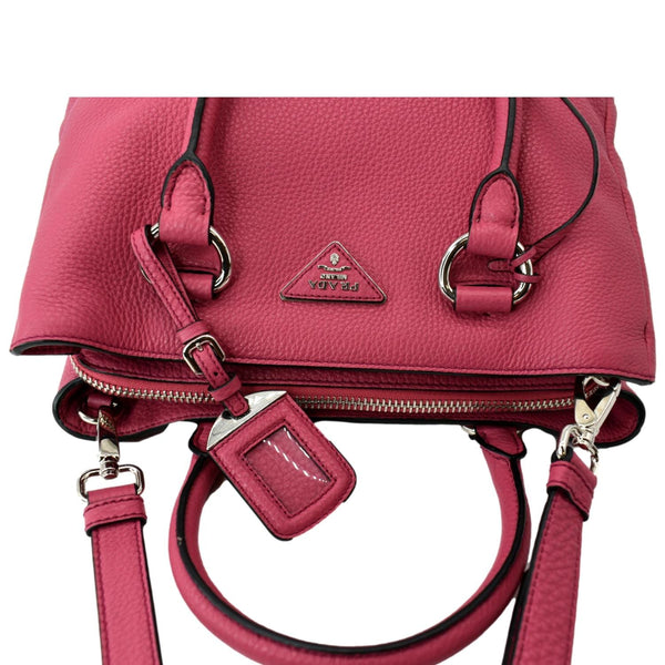PRADA Zip Around Convertible Leather Tote Shoulder Bag Pink