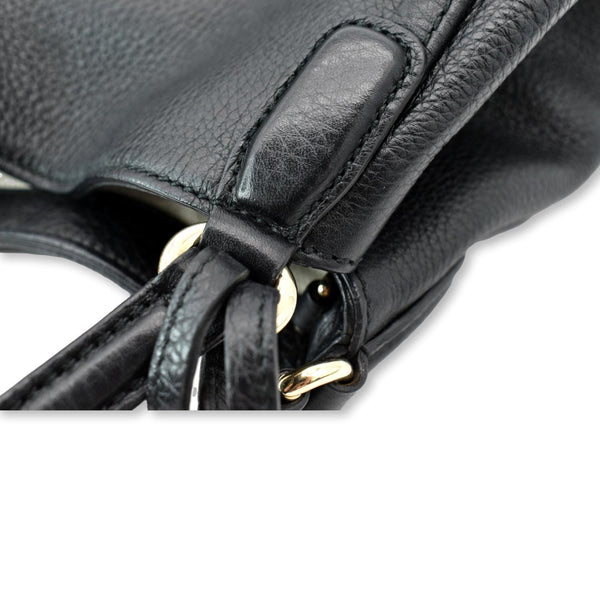 GUCCI Soho Small Pebbled Leather Shoulder Bag Black 336751
