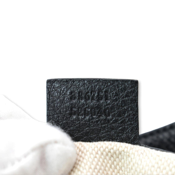 GUCCI Soho Small Pebbled Leather Shoulder Bag Black 336751