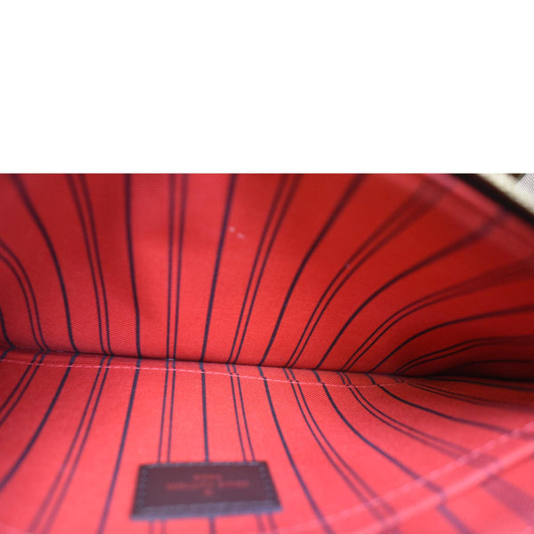 LOUIS VUITTON Neverfull Damier Ebene Pochette Wristlet Pouch Brown