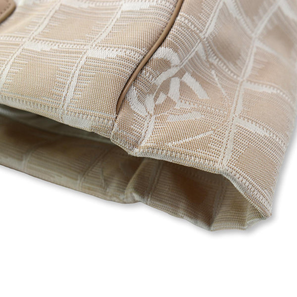 CHANEL CC Logo Travel Line Nylon Tote Bag Beige