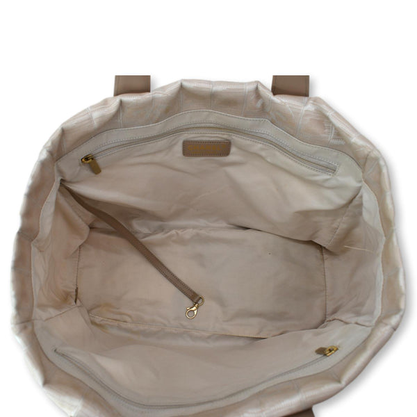CHANEL CC Logo Travel Line Nylon Tote Bag Beige