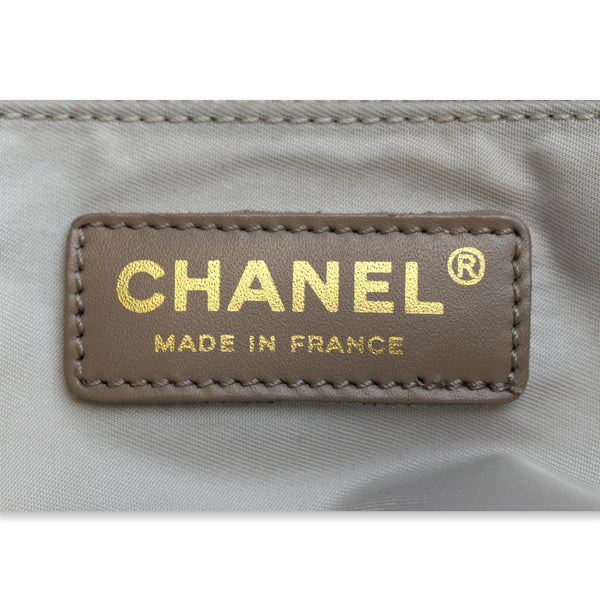 CHANEL CC Logo Travel Line Nylon Tote Bag Beige