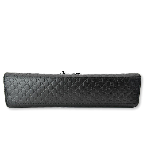 GUCCI Emily Medium GG Guccissima Leather Chain Shoulder Bag 449635 Black