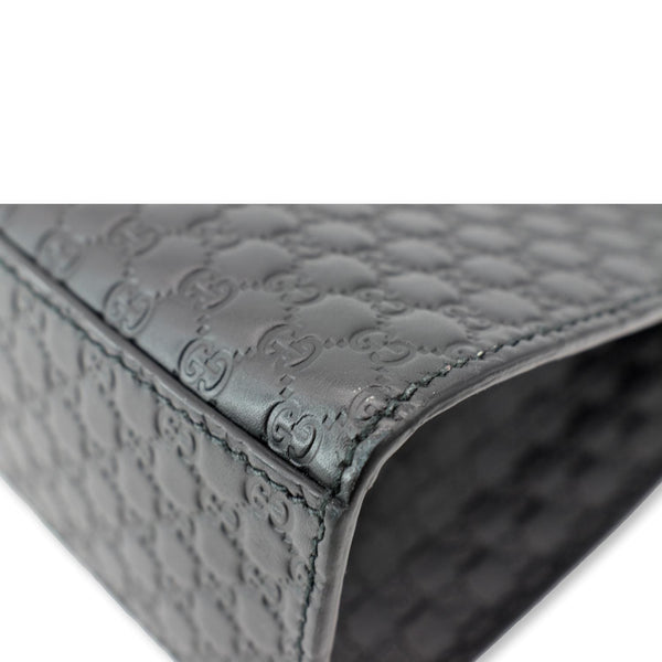 GUCCI Emily Medium GG Guccissima Leather Chain Shoulder Bag 449635 Black